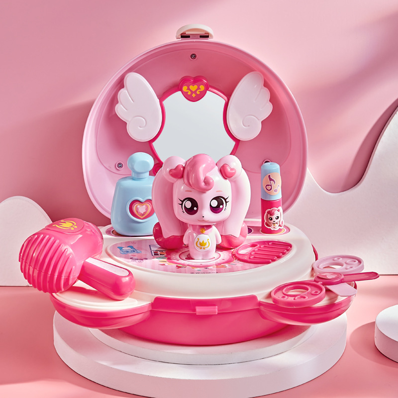 Makeup Beauty House - เด็กเพลย์เฮาส์ของเล่นจำลองแต่งหน้าความงามชุดเครื่องมือของเล่นกระเป๋าเป้สะพายหลังตุ๊กตาวันเกิดคริสต์มาสของขวัญสาว