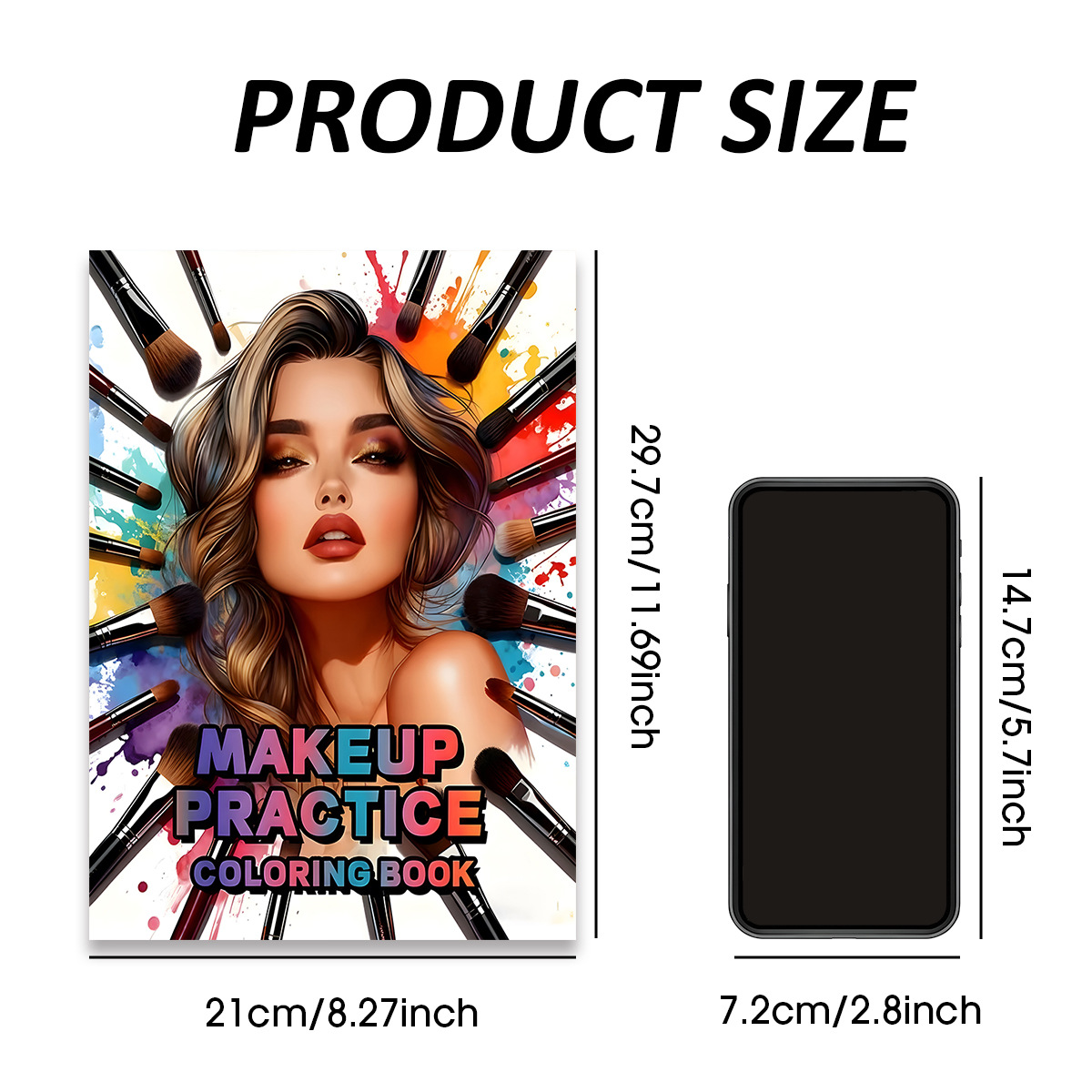Beauty Makeup Book - สมุดระบายสีฝึกแต่งหน้า ความงาม ผู้หญิง แปรงแต่งหน้า แฟชั่น ดีไซน์ใบหน้า